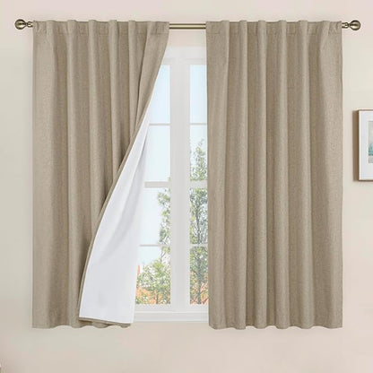 LAMIT Linen 100% Blackout Window Curtains by LAMIT