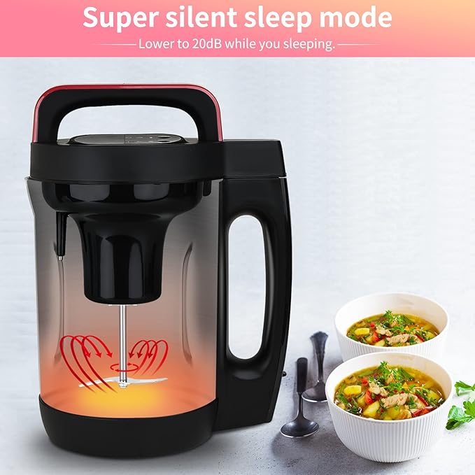 2L Soup Maker, Makes 2-6 Servings, LCD Touch Control Panel, Stainless Steel - Image 4