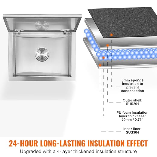VEVOR Drop in Ice Chest, Commercial Ice Bin - Image 3