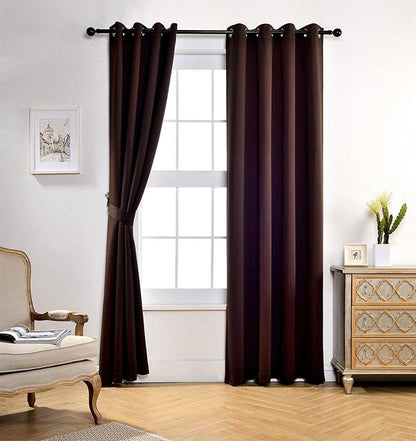 MIUCO Room Darkening Soild Grommet Window Blackout Curtains Two Panels - Image 2