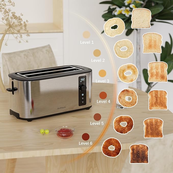 Toaster 4 Slice with Countdown Timer, Extra Wide Slots - Image 3