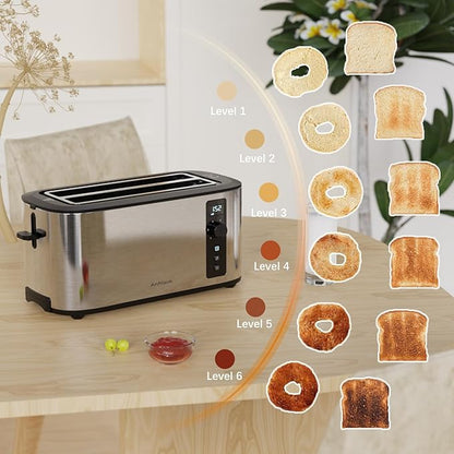 Toaster 4 Slice with Countdown Timer, Extra Wide Slots - Image 3