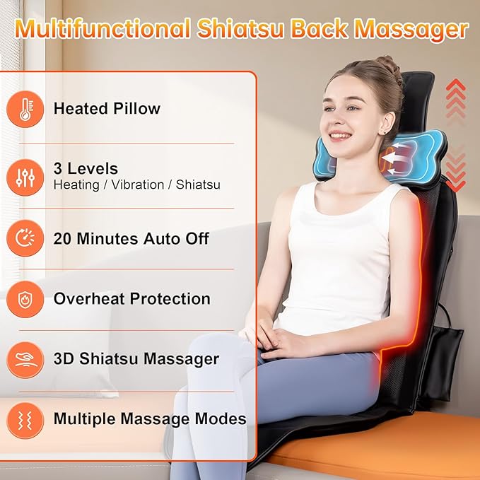 Shiatsu Massage Cushion, Kneading Back Massager - Image 2