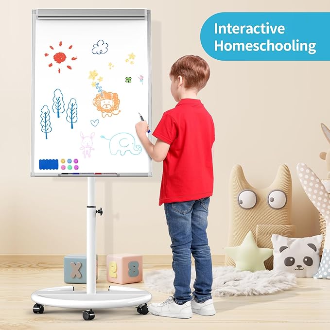 Mobile Dry Erase Board on Wheels 40 x 28 Inch-Magnetic Whiteboard Easel - Image 7