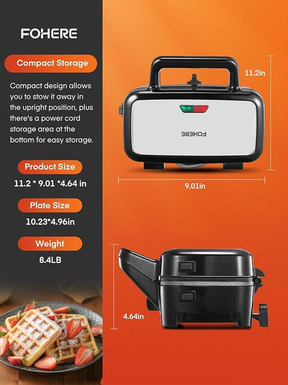 FOHERE Sandwich Maker 3 In 1 Waffle Maker - Image 9