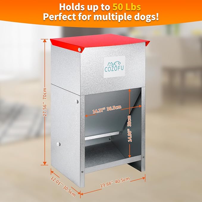 Dog Feeder - Galvanized Metal Pet Food Station - Image 3