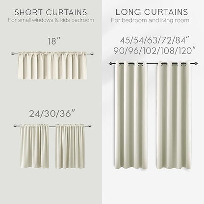 KOUFALL Cream Beige Bay Window Curtains Drapes - Image 7