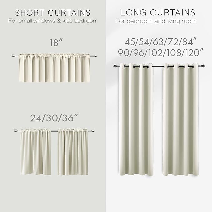 KOUFALL 90 Inch Long Curtains for Living Room 2 Panels Set, Cream Room - Image 7