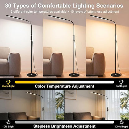 dujunlinghang Bright LED Eye-Protecting Reading Floor Lamps Touch and Remote - Image 4