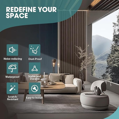 OUZUGIE WPC Acoustic Slat Wall Paneling, Living Room, TV Background, Study Room - Image 6