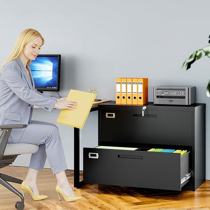 2 Drawer File Cabinets for Home Office, Metal Filing Cabinet - Image 2