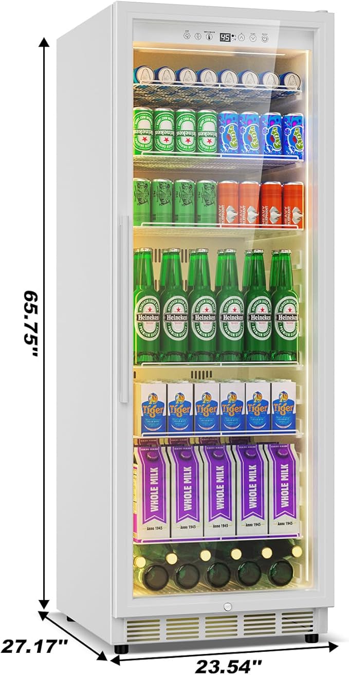 Commercial Display Beverage Fridge: 13.8 Cu Ft Upright Cooler - Image 9