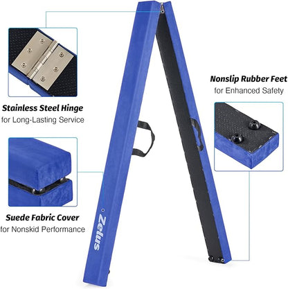 ZELUS 8' Folding Gymnastics Balance Beam, Floor Balance Beam w/Carry Handles - Image 3