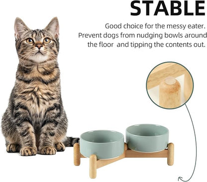 Ceramic 5.1inch Raised Double Bowls Set - Image 6