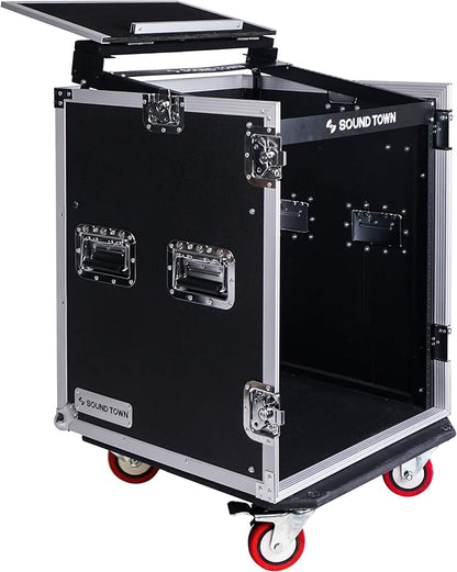 Sound Town Heavy-Duty 1/2" Plywood 14U PA DJ Rack/Road ATA Case - Image 2