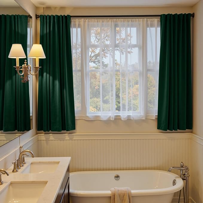 Lazzzy Velvet Blackout Curtains Thermal Insulated Room Window Drapes Super Soft - Image 6