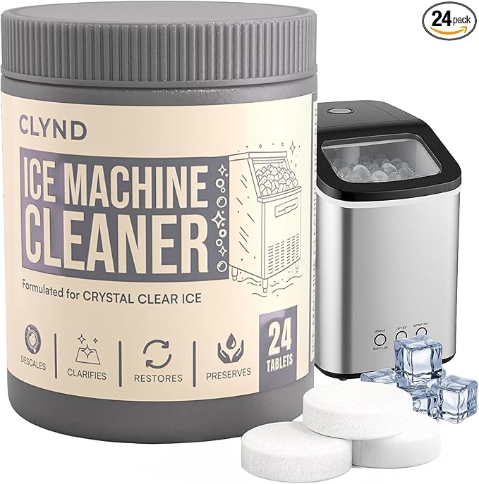 Nickel Safe Ice Machine Cleaner and Descaler 24-Pack Countertop Ice Maker by CLYND
