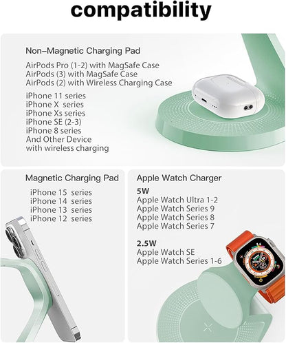 3 in 1 Charging Station for Apple Devices, Mag-Safe Charger Stand Fast Charging - Image 7
