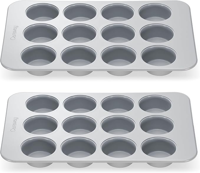 Caraway Non-Stick Ceramic 12-Cup Muffin Pan Duo by Caraway
