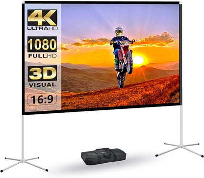 Portable Projector Screen 60inch, Movie Projection Screen, Indoor Projector by AODIOU