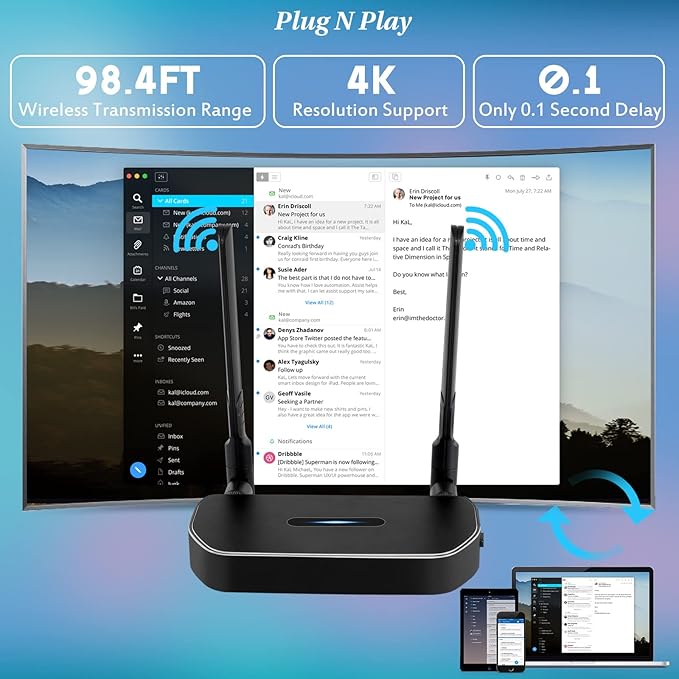 Wireless Hdmi Transmitter and Receiver 4k Kit.One Receiver and Two Transmitter - Image 7