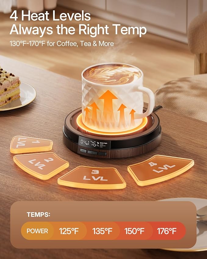 Coffee Mug Warmer for Desk, 50W Fast Heating Cup Warmer - Image 3