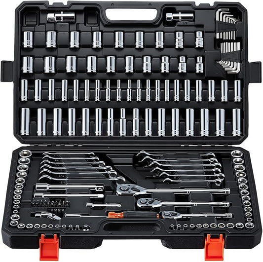 VEVOR Mechanics Tool Set, 159-Piece Mechanic Tool Kit, 1/4 in, 3/8 in, and 1/2 by VEVOR