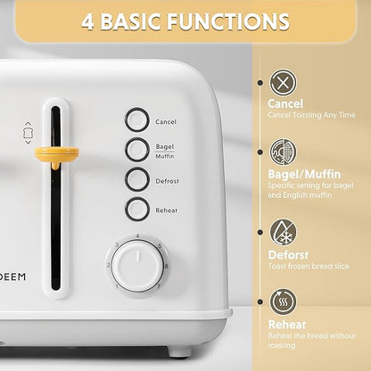 BUYDEEM DT640 4-Slice Toaster, Extra Wide Slots, Stainless Steel - Image 2