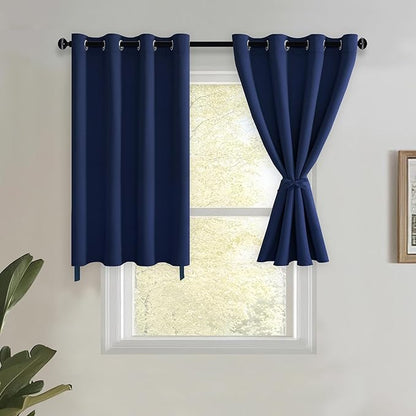 JIUZHEN Short Curtains Kitchen Half Window Blackout Curtains by JIUZHEN
