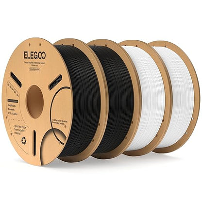 ELEGOO PLA Filament 1.75mm Bundle 4KG, 4 Pack 1kg Cardboard Spool Fits by ELEGOO