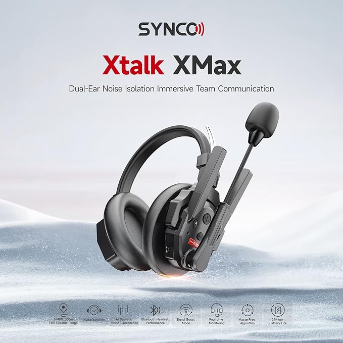 SYNCO XTalk XMax5 Wireless Intercom Headset System - Image 2