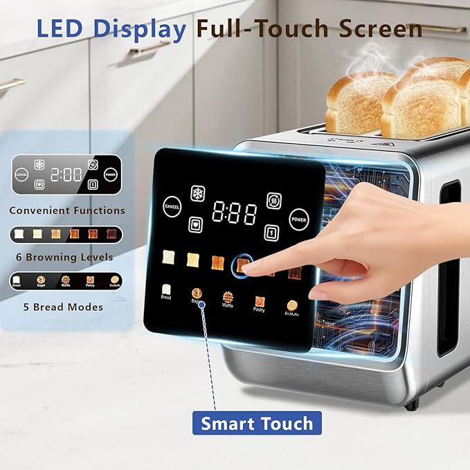 Smart Toaster 4 Slice, Touch Screen, Digital Toasters - Image 2