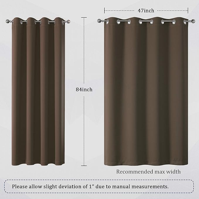 DUALIFE Brown Curtains 84 Inches Long Coffee Color Blackout Curtains - Image 6