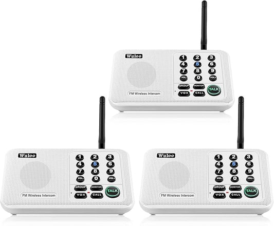 Wuloo Intercoms Wireless for Home 5280 Feet Range 10 Channel 3 Code, Wireless by Wuloo