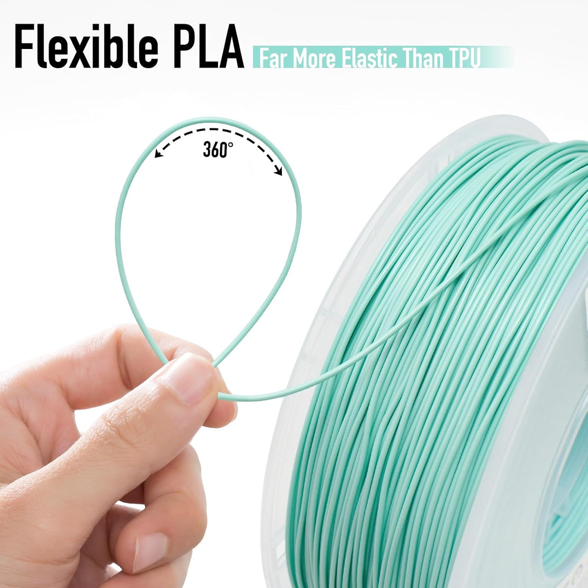 yxpolyer flexible pla food-safe 92a soft pla 3d on a desk or shelf
