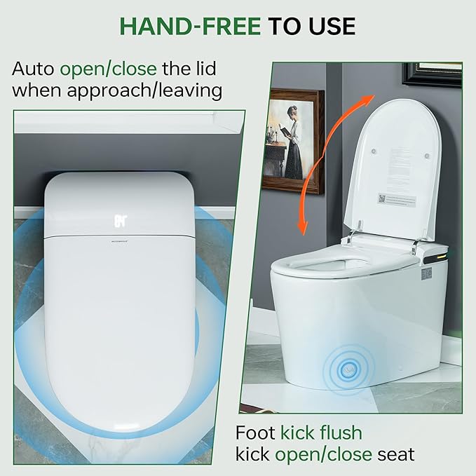 WOODBRIDGE ADA Height Smart Toilet – Auto Lid Open/Close, Foot Sensor, Zero - Image 8