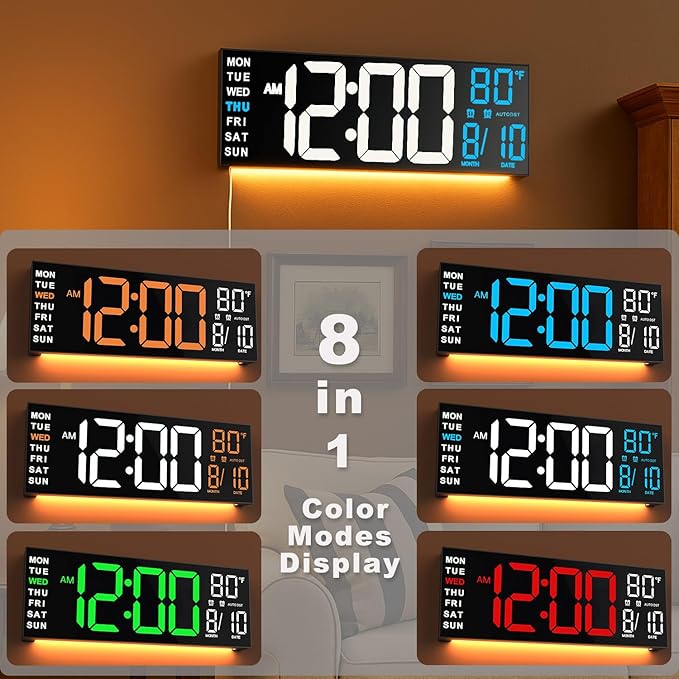 TrophyRak 16" Large Digital Wall Mount Clock, Count Down Timer, Big LED - Image 3