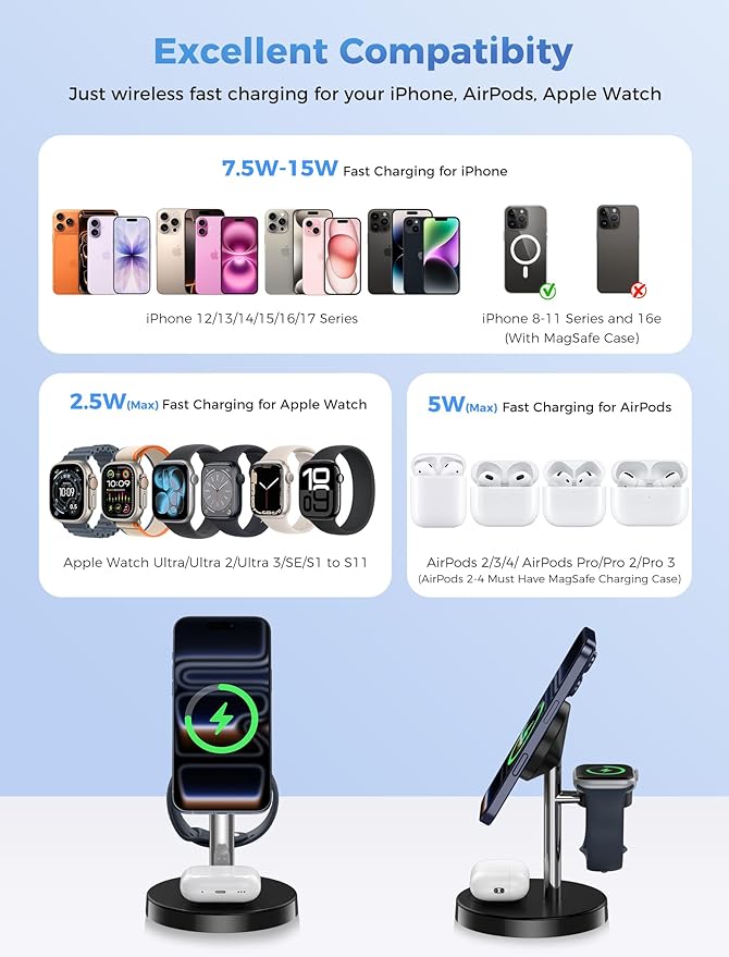 2026 3 in 1 Wireless Charging Station Compatible - Image 7