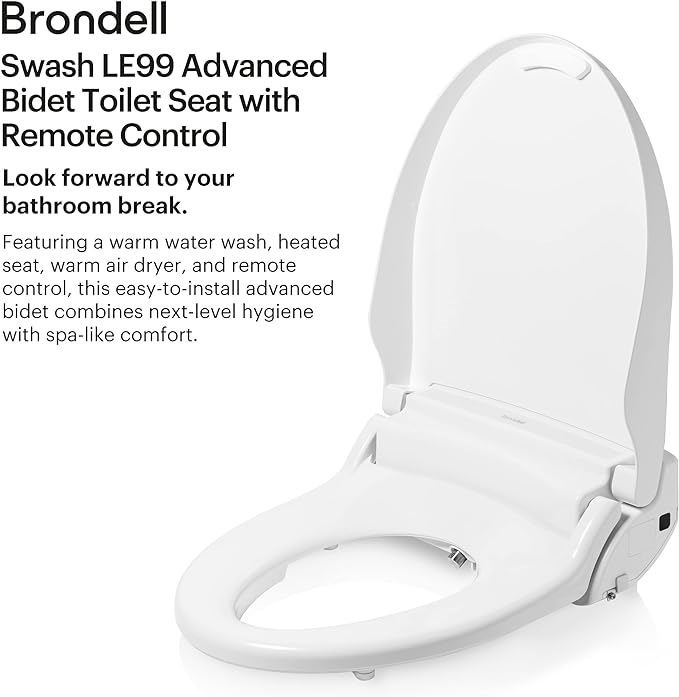 Brondell LE99 Bidet Toilet Seat, Fits Round Toilets, Electric Bidet - Image 3