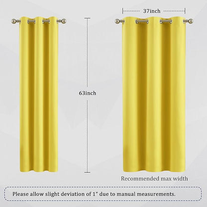 DUALIFE Yellow Blackout Curtains - Image 6