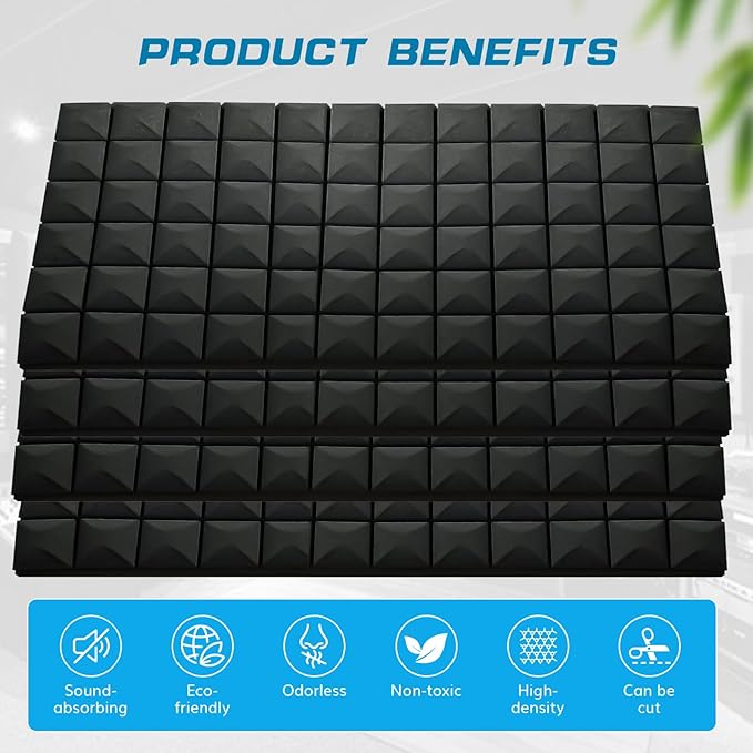 4 PCS Acoustic Panels, High Density Fire Resistant & Noise Absorbing - Image 7