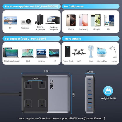 12-in-1 Charging Station USB C Power Strip - Image 6