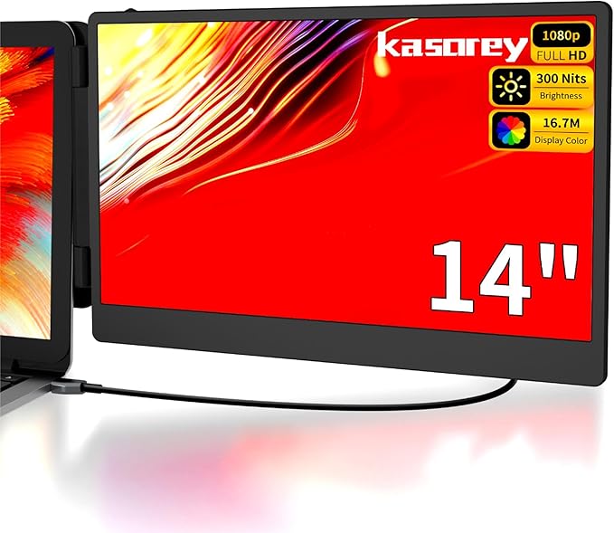 New Upgraded Laptop Screen Extender Portable Monitor, 1080P FHD IPS Screen by Kasorey