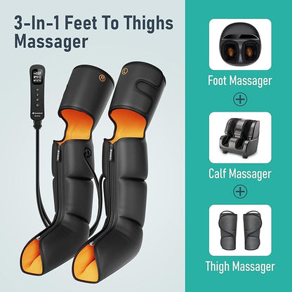 QUINEAR Leg Massager, 3-in-1 Heat and Compression Therapy, Air Compression Leg - Image 2