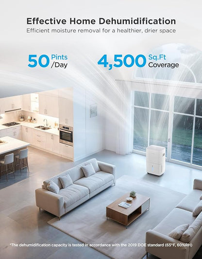 GoveeLife Dehumidifier for Home 4, 500 Sq. Ft. 50 to 137 Pint - Image 2