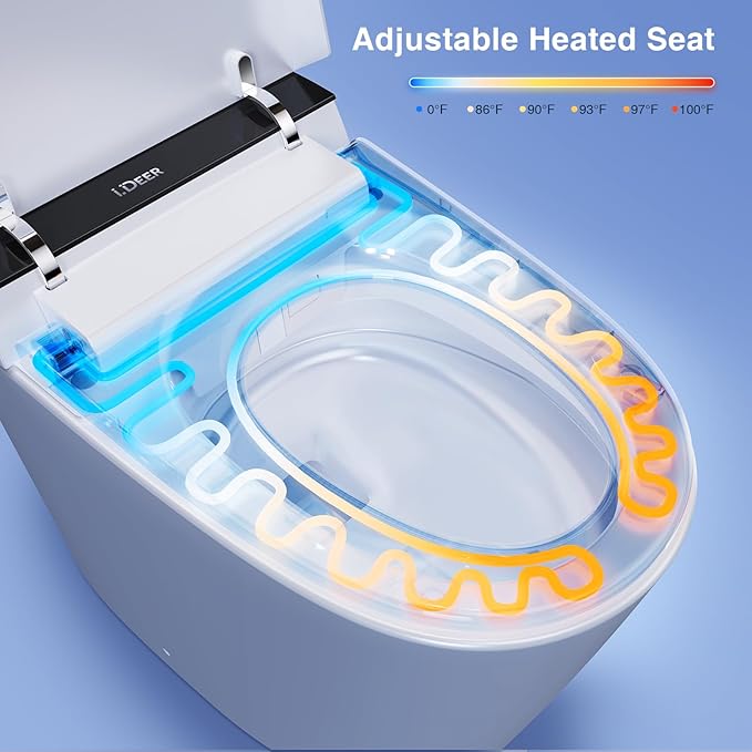 Elongated Smart Toilet with Auto-Open Lid & Heated Seat - Image 4