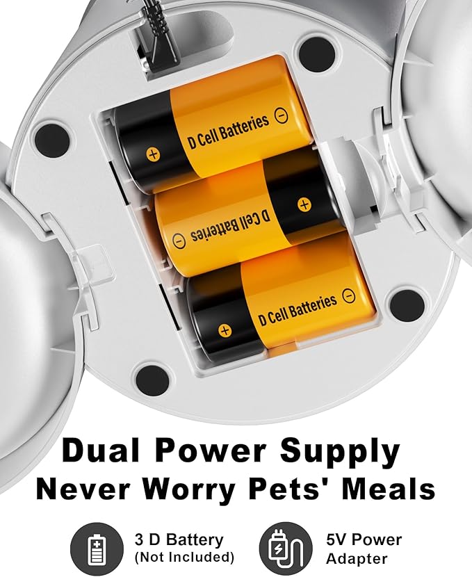 Automatic Cat Feeder for 2 Cats, Dual Bowl Dry Pet Food Dispenser - Image 8