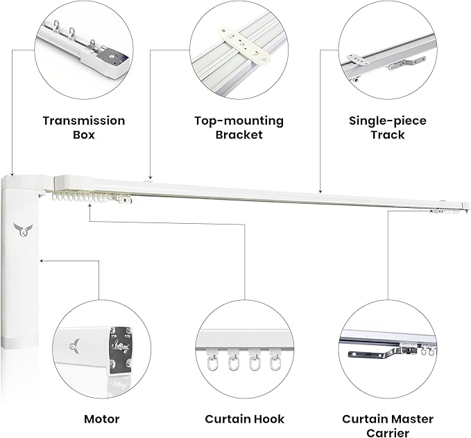 Osprey Smart Curtain Track, Single-Piece Motorized Rod, Adjustable Length - Image 3