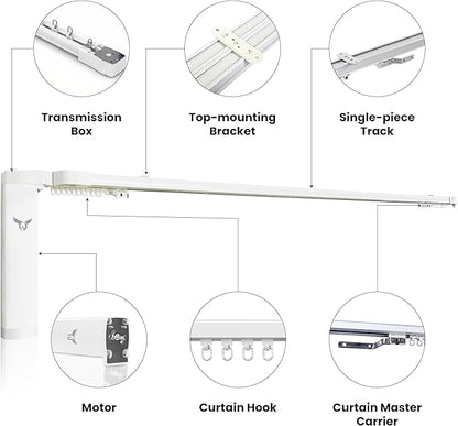 Osprey Smart Curtain Track, Single-Piece Motorized Rod, Adjustable Length - Image 3