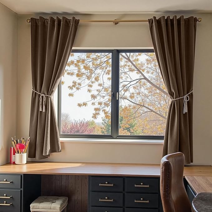 Lazzzy Velvet Blackout Curtains Thermal Insulated Room Window Drapes Super Soft - Image 5